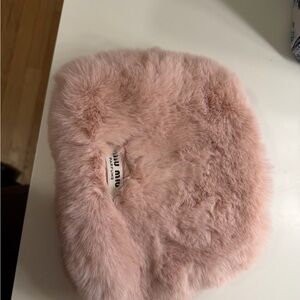 Miu Miu Pink Pochette Fur Pouch